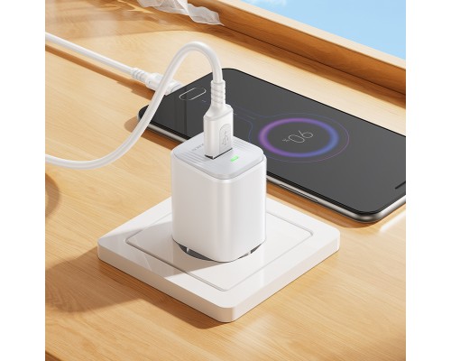 Мережевий зарядний пристрій з кабелем BOROFONE BAS82A Star single port QC3.0 charger set (Micro) (EU) White (6941991126734)