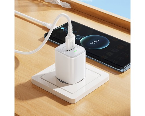 Мережевий зарядний пристрій BOROFONE BAS82A Star single port QC3.0 charger set (Type-C) (EU) White (6941991126758)