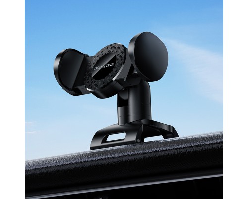 Автотримач для телефона BOROFONE BH142 Support pull clip car holder (center console) Black (6941991126383)