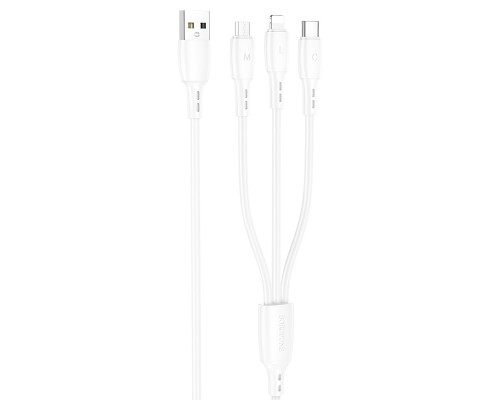 Кабель BOROFONE BX71 3-in-1 charging cable (iP+Micro+Type-C) White (6974443384550)