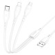Кабель BOROFONE BX71 3-in-1 charging cable (iP+Micro+Type-C) White (6974443384550)