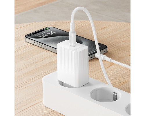 Мережевий зарядний пристрій BOROFONE BAS75A Source single port PD30W charger (EU) White (6941991122828)