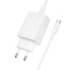 Мережевий зарядний пристрій з кабелем BOROFONE BAS75A Source single port PD30W charger set (C to C) (EU)White (6941991122866)