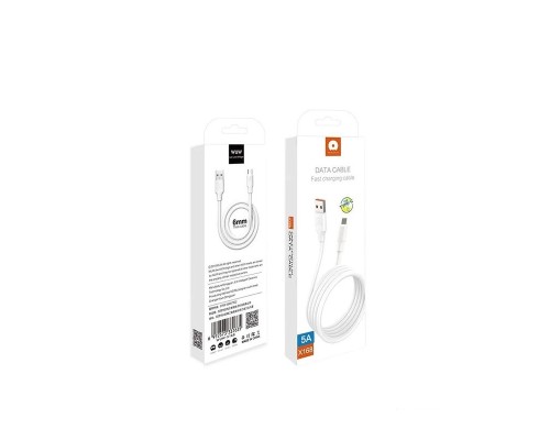 Кабель WUW-X168 USB Type-C  5А white (6972573331635)