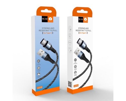 Кабель WUW-X213 USB Type-C 2,4А black (X213)