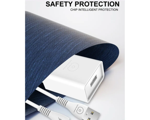 Мережевий зарядний пристрій з кабелем WUW-T82 Single USB home charger set type-c (6972573336555)