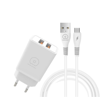Мережевий зарядний пристрій з кабелем WUW-T55 2USB/3.1A set micro (6972573333974)