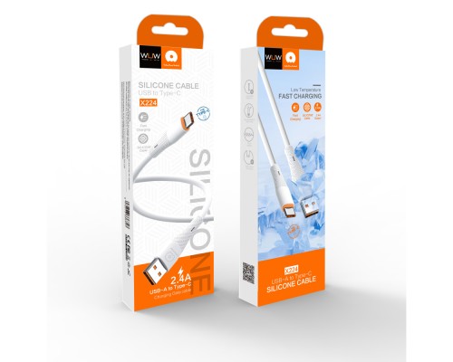 Кабель WUW-X224/TPC USB Type-C 2,4А white (WUW-X224/TPC)