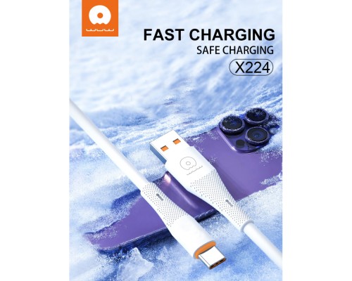 Кабель WUW-X224/TPC USB Type-C 2,4А white (WUW-X224/TPC)
