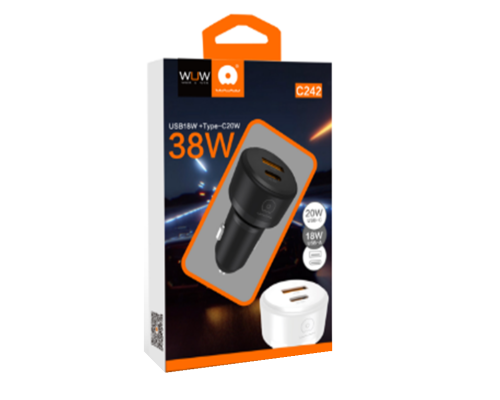Автомобільний зарядний пристрій WUW-C242 PD20W+ QC18W white (6972573338344)
