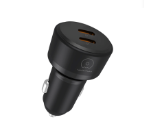 Автомобільний зарядний пристрій WUW-C243 PD20W+ PD20W black (6972573338351)