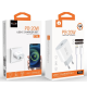 Мережевий зарядний пристрій з кабелем WUW-T79L PD 20W USB C charger with type c to lightning cable (6972573336234)