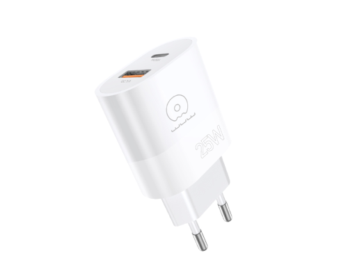 Мережевий зарядний пристрій WUW-C251 25W PD USB-C + USB QC3.0 18W (6972573338641)
