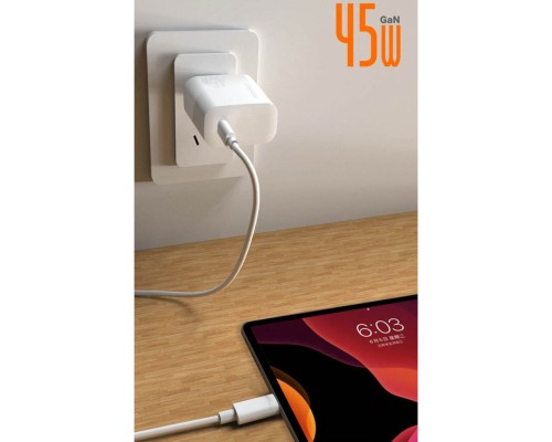 Мережевий зарядний пристрій WUW-C202 PD45W GaN Eu Smart Charger (6972573336821)