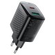 Мережевий зарядний пристрій ACEFAST A106 PD45W GaN (USB-C+USB-A) charger (EU) Black (6974316284031)