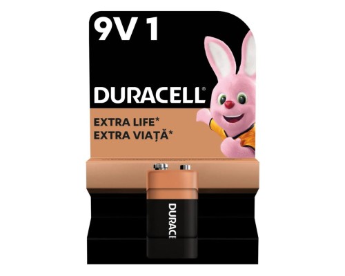 Батарейка крона Duracell 9V/6LR61 (1шт) (5000394077225)