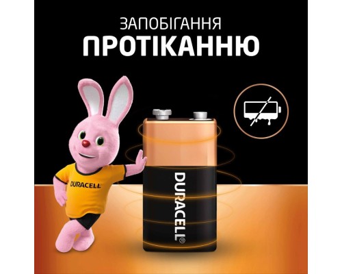 Батарейка крона Duracell 9V/6LR61 (1шт) (5000394077225)
