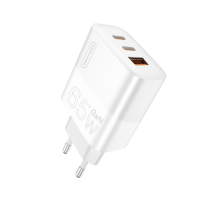 Мережевий зарядний пристрій WUW-C199 PD65W+PD20W+QC18W GaN C white (6972573336715)