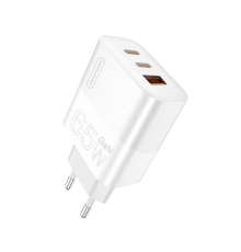 Мережевий зарядний пристрій WUW-C199 PD65W+PD20W+QC18W GaN C white (6972573336715)