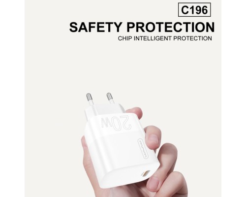 Мережевий зарядний пристрій WUW-C196 1Type-C PD20W white (WUW-C196)