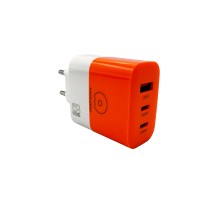 Мережевий зарядний пристрій WUW-C215 65W Charger 2 USB C + USB A white black (C215)