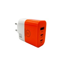 Мережевий зарядний пристрій WUW-C215 65W Charger 2 USB C + USB A white black (C215)
