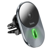 Автотримач для телефона з БЗП HOCO CA91 Magic magnetic wireless fast charging car holder Gray (6931474753465)