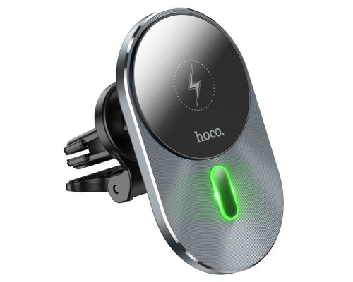 Автотримач для телефона з БЗП HOCO CA91 Magic magnetic wireless fast charging car holder Gray (6931474753465)