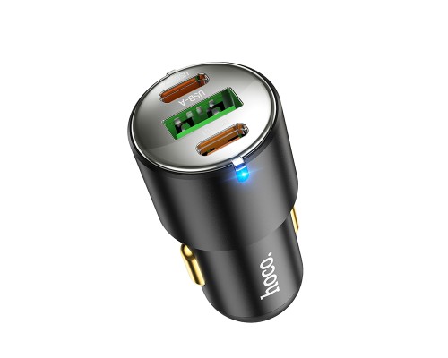 Автомобільний зарядний пристрій HOCO NZ6 PD45W 3-port(2C1A) car charger Black (6931474765185)