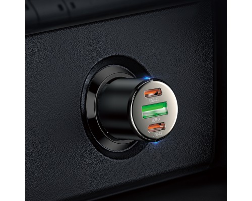 Автомобільний зарядний пристрій HOCO NZ6 PD45W 3-port(2C1A) car charger Black (6931474765185)