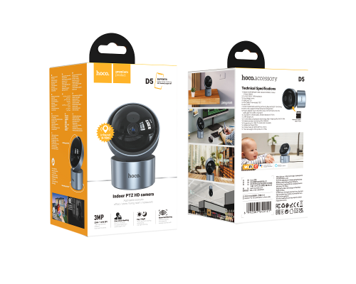 IP-камера відеоспостереження HOCO D5 Indoor PTZ HD camera EU (6942007640121)