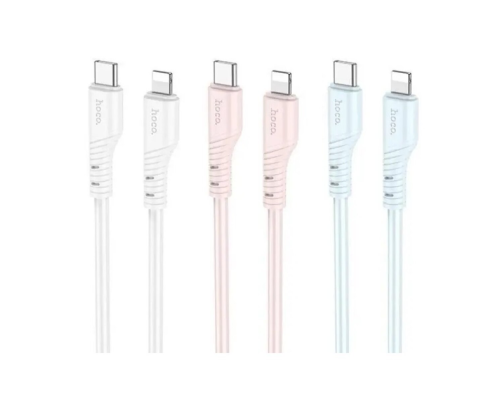 Кабель HOCO X97 Crystal color silicone charging data cable iP white (6931474799791)
