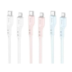 Кабель HOCO X97 Crystal color silicone charging data cable iP white (6931474799791)