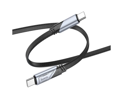 Кабель HOCO U119 Type-C to Type-C 60W, 1.2m, nylon, aluminum connectors, Black (6942007605021)