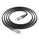 Кабель HOCO U119 Type-C to Type-C 60W, 1.2m, nylon, aluminum connectors, Black (6942007605021)