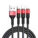 Кабель HOCO X26 Xpress one pull three charging cable iP+Micro+Type-C Black+Red (6957531080282)
