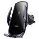 Автотримач для телефона з БЗП HOCO CA202 Plus Enlightener infrared induction wireless charging car holder(air outlet) Black metal gray (6942007623469)