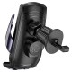 Автотримач для телефона з БЗП HOCO CA202 Plus Enlightener infrared induction wireless charging car holder(air outlet) Black metal gray (6942007623469)
