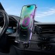 Автотримач для телефона з БЗП HOCO CA202 Plus Enlightener infrared induction wireless charging car holder(air outlet) Black metal gray (6942007623469)