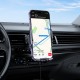 Автотримач для телефона з БЗП HOCO CA202 Plus Enlightener infrared induction wireless charging car holder(air outlet) Black metal gray (6942007623469)