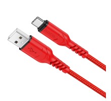 Кабель HOCO X59 USB to Type-C 3A, 1m, nylon, TPE connectors, Red (6931474744937)