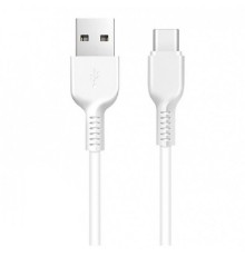 Кабель HOCO X20 USB to Type-C 3A, 1m, PVC, TPE connectors, White (6957531068853)