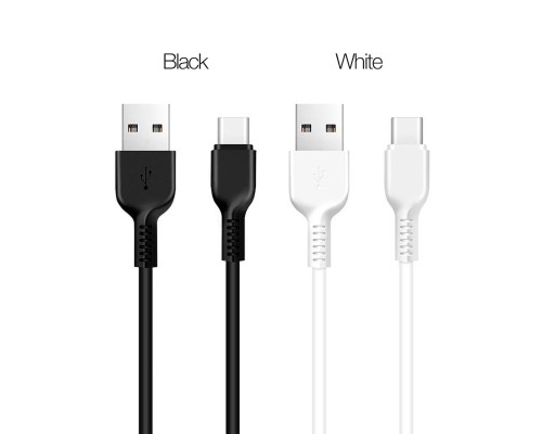 Кабель HOCO X20 USB to Type-C 3A, 1m, PVC, TPE connectors, White (6957531068853)