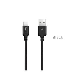 Кабель HOCO X14 USB to Type-C 2A, 2m, nylon, aluminum connectors, Black (6957531062929)