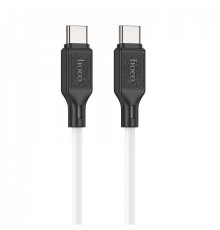 Кабель HOCO X90 Cool 60W silicone charging data cable for Type-C to Type-C White (6931474788474)