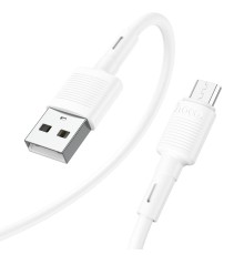 Кабель HOCO X83 USB to Micro 2.4A, 1m, PVC, PVC connectors, White (6931474770899)