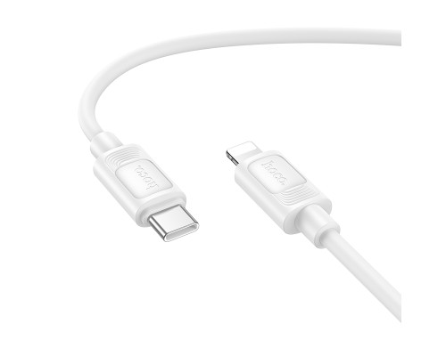Кабель HOCO X122 Benefit PD27W silicone charging data cable iP White (6942007662178)