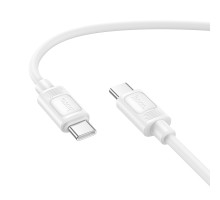 Кабель HOCO X122 Benefit 60W silicone charging data cable C to C White (6942007662253)