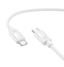 Кабель HOCO X122 Benefit 60W silicone charging data cable C to C White (6942007662253)