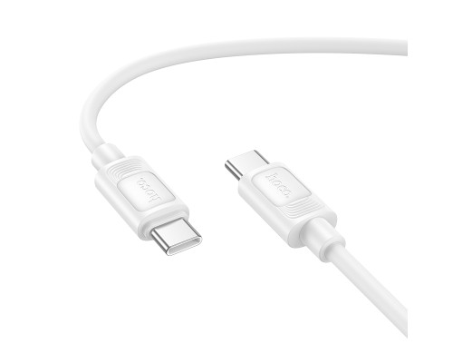 Кабель HOCO X122 Benefit 60W silicone charging data cable C to C White (6942007662253)